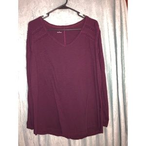 Maurices burgundy layering top